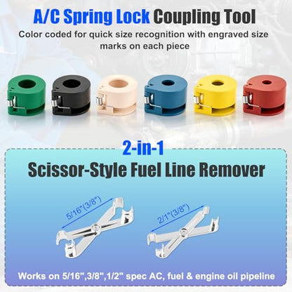 45pcs Master Quick Disconnect Tool Set, Fuel Line Disconnect Tool Kit for Automotive A/C, Fuel & Transmission Systems – Fuel Line Removal and Separator Tool Compatible with Various Vehicles