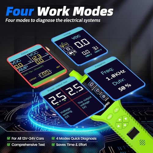 P100Pro Automotive Circuit Tester, 9-30V Power Circuit Probe Kit with Oscilloscope Multimeter, 4 Modes Car Electrical Diagnostic Tool for Continuity Test, Short Circuit Locating, Component Activation
