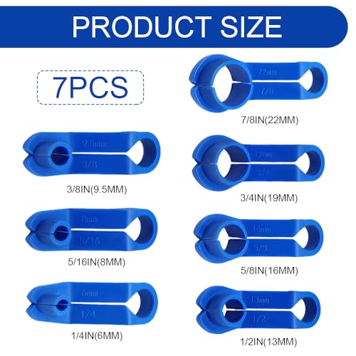 7PCS AC Fuel Line Disconnect Tool Set, Transmission Line Tool, Fuel Removal Tools Kit Includes 1/4 5/16 3/8 1/2 5/8 3/4 7/8 Inch, Quick Disconnect Remover Compatible with Ford Chevy Mazda