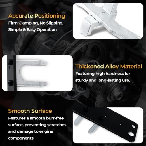 DTLHCNCT Timing Tool Kit for GM Ecotec | Compatible with Chevy Onix/Tracker 1.0/1.2L 3-cyl. Flywheel lock, crank holder + 22mm socket. Replaces CR490/A/B/C