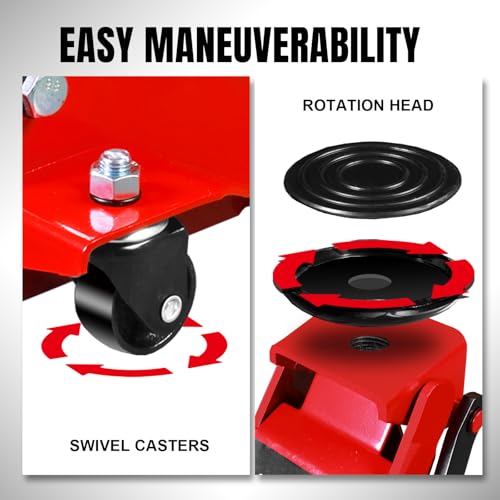 Big RED 4 Ton Low Profile Hydraulic Service Floor Jack, Dual Piston Fast Lift Pump, 8000 lb Heavy Duty Capacity