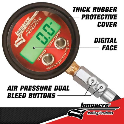 Longacre 52-53000 Pro Digital Tire Pressure Gauge 0-60 psi - size: 60 psi