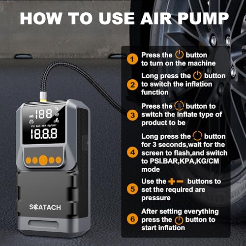 Jump Starter with Air Compressor 8000A 150PSI Car Battery Jump Starter (10.0 Gas/8.0L Diesel), Battery Jumper Starter Portable 12V Jump Box with Jumper Cables, LED Light, LED Display - color: light black