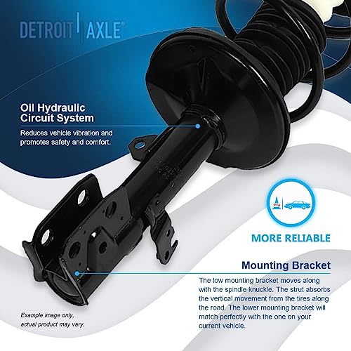 Detroit Axle - Front 4pc Steering Knuckles Kit for 09-13 Toyota Corolla, 11-13 Matrix, 2 Steering Knuckles & Wheel Bearing Hubs 2 Struts w/Coil Spring 2009 2010 2011 2012 2013 Replacement Suspension - size: 4QU48588/ Big strut kit