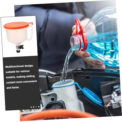 UKCOCO Spill Radiator Cooling System Funnel Kit with Valve Plastic Coolant Filling Tool for Automotive Use Leak Overflow Prevention for Multiple Car Models