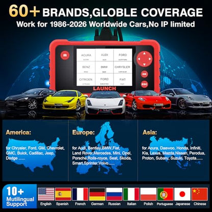 LAUNCH CRP123 V2.0 Plus [2026 New Model] All System Scan Tool with 3 Reset Oil Service/Throttle Relearn/SAS Reset,OBD2 Scanner Diagnostic Tool,Lifetime Free Update
