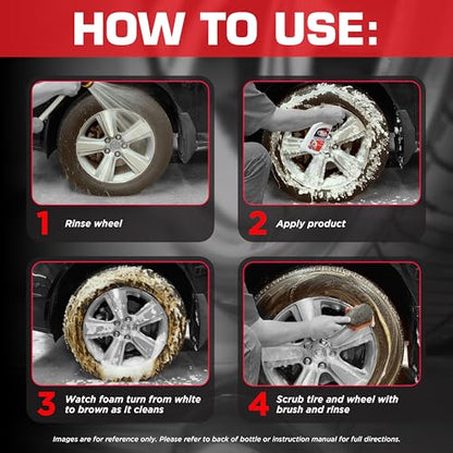 Black Magic 120228 Intense Foam Wheel & Tire Cleaner, High-Foaming Formula for Deep Cleaning, Removes Dirt, Grime & Brake Dust – Safe on All Wheels, 22 Fl Oz - size: 22 Fl Oz (Pack of 1), style: Intense Foam Wheel & Tire Cleaner Trigger
