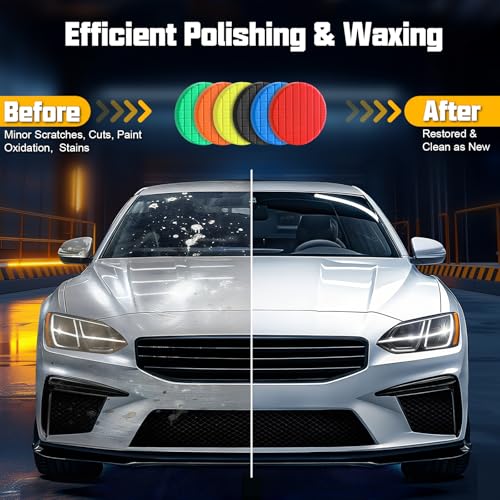 Foam Buffing Pads 6.5 Inch, 3Pcs Red Waxing Polishing Pad Set for Car Paint Gloss, Sealing Glaze and Detailing - color: Red, size: 6.5 - Inch