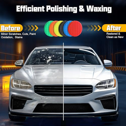 Buffing Pads 6.5 Inch, 3Pcs Blue Light Cut Foam Polishing Pads for Auto Detailing, Paint Finishing Waxing - color: Blue, size: 6.5 - Inch