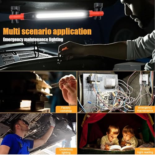 Magnetic Under Hood Light, 1200LM USB Rechargeable Work Light with Flexible Neck for Car Repair Garage