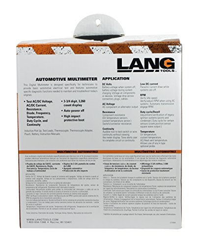 Lang Tools 13803 Automotive Digital Multimeter