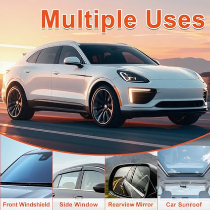 Automotive Oil Film Cleaning Brush for Car Windshield, Glass Emulsion Cleaner, 100g Roll-On Glass Oil Film Remover with Reusable Cleaning Board, Anti-Fog & Water-Resistant Coating for Safe Driving
