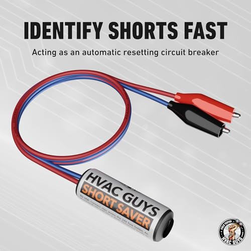 HVAC Guys Short Finder | Short Circuit Finder for 24 VAC Circuits | Includes 12in Lead with Clips & 3ft Magnetic Jumper Testing Cable