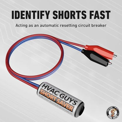 HVAC Guys Short Finder | Short Circuit Finder for 24 VAC Circuits | Includes 12in Lead with Clips & 3ft Magnetic Jumper Testing Cable
