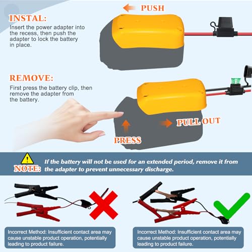 12V/24V 100W Portable Oil Extractor Pump Set, All-in-One Oil Transfer Pump with Yellow Battery Adapter Compatible with DEWALT 20V/18V Battery, Fluid Transfer for Home Business Farm Boat - color: SET 01+Yellow battery adapter