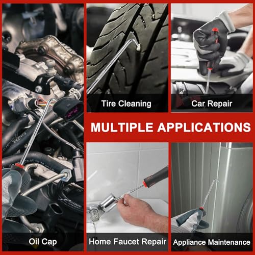 8PCS Precision Pick Set - Easy Removal Tool for Automotive Oil Seals, O-Rings, and Gaskets, Lock Pick Set, Picks, Pick Tool - color: black-red