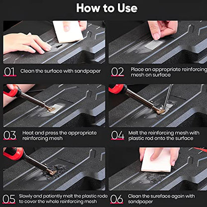 100W Plastic Welding Kit Soldering Iron, Professional Plastic Welder Fast Heating Plastic Soldering Iron Kit with ON/OFF Switch and Indicator Surface Repair Tool for DIY Car Bumper Dashboard Repair
