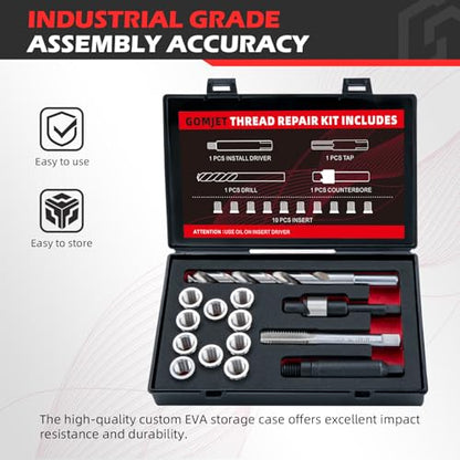 M10X1.0 Metric Thread Repair Kit, with M10X1.0X12.7MM Stainless Steel Insert Qty 10 - size: M10x1.0x12.7mm