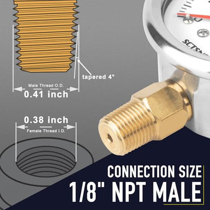 0-15 Psi Fuel Pressure Gauge, 1.5" Dial Size, 1/8" NPT Lower Mount, Stainless Steel Case, Glycerin Liquid Filled, Inline Low Pressure Gauge, for Oil Water Air Pressure Test - size: 0-15 Psi, style: Lower Mount