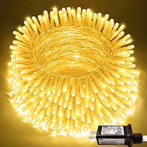JMEXSUSS 200 LED String Lights Indoor Outdoor Clear Wire, Connectable Warm White Christmas String Lights for Bedroom, 66 Ft Twinkle Fairy Light Plug in for Wedding Home Tree Yard Patio Classroom Decor - color: Warm White, size: 200 LED