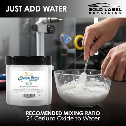 Optical Grade Cerium Oxide 1lb Glass Repair Powder | Glass Window and Windshield Repair | Optical Grade, for use with Camera, Scope, Binocular Lens (1lb with 3" Felt Bob Wheel) - style: 1lb With 3" Felt Bob Wheel