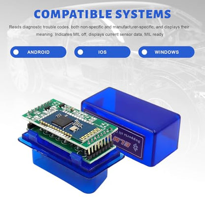 2 PCS ELM327 OBDⅡ Car Auto Diagnostic Scanner, Professional OBD2 Bluetooth Scan Tool Engine Failure Detector, Wireless Interface Mini ELM327 Fault Code Reader for Android Windows - color: 2 PCS
