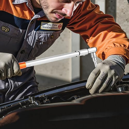 VEVOR Adjustable Torque Wrench 1/2 Inch Drive, 20-160Ft.lb/27.1-216.8Nm, 38MM Open End, 3/8 Inch Drive Torque Wrench with Interchangeable Jaw & Ratchet Head for HVAC, Car, Moto, Narrow Pipeline - size: 20-160FT.LB, style: 1/2-Inch