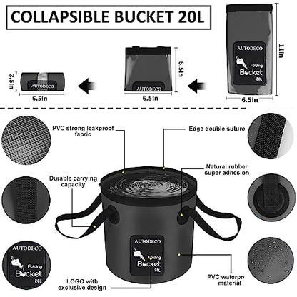 41Pcs Car Cleaning Wash Kit Interior Detailing Cleaner Kit with High Power Handheld Vacuum, Collapsible Bucket, Windshield Tool, Snow Shovel, Tire Brush, Complete Car Care Tools, Black - color: Black, size: 41Pcs