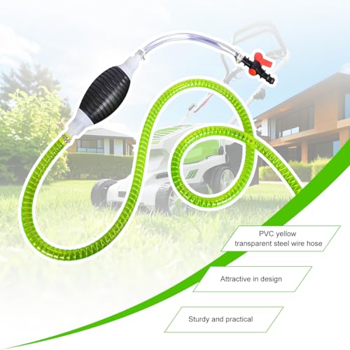Car Gasoline Siphon Hose Pump, Portable High Flow Fuel Transfer Pump with PVC Hose, Manual Hand Siphon Accessories for Gas Oil Petrol Diesel Fluid Water, Universal for Most Vehicles (5.09FT) - size: 5.09FT