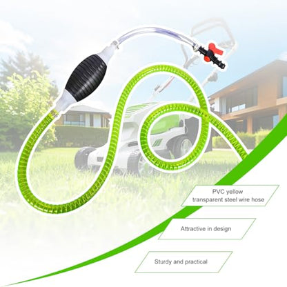 Car Gasoline Siphon Hose Pump, Portable High Flow Fuel Transfer Pump with PVC Hose, Manual Hand Siphon Accessories for Gas Oil Petrol Diesel Fluid Water, Universal for Most Vehicles (5.09FT) - size: 5.09FT