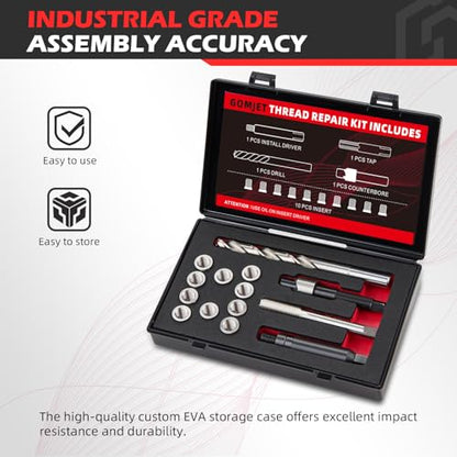 M10X1.25 Metric Thread Repair Kit, with M10X1.25X14MM Stainless Steel Insert Qty 10 - size: M10x1.25x14mm