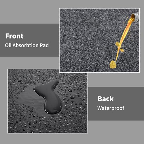 MABOZOO Garage Floor Mat 8.8 x22 Ft, Extra Large Garage Carpet Rug, Reusable Absorbent Oil Spill Mat, Washable Parking Flooring Rug for Under Car, Protects from Spills, Drips and Stains - size: 8'10''x22'