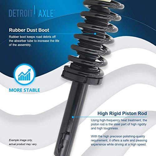 Detroit Axle - 2 Front Struts for 2005-2010 Jeep Grand Cherokee 2006-2010 Commander Complete Struts with Coil Spring 2006 2007 2008 2009 Replacement Ready Strut Shocks Assembly - size: 171377L_171377R/PAIR