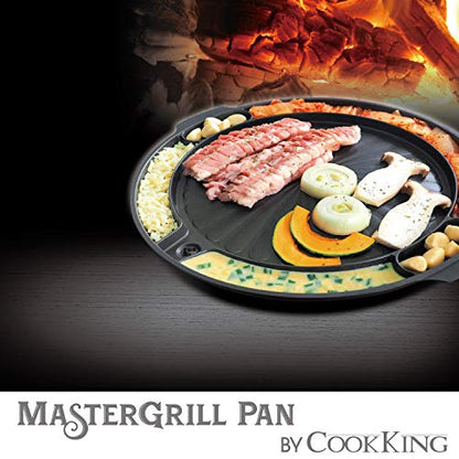 COOKKING - Master Grill Pan, Korean Traditional BBQ Grill Pan - Stovetop Nonstick Indoor/Outdoor Smokeless BBQ Cast Aluminum Grill Pan, Made in Korea - style: MasterGrill