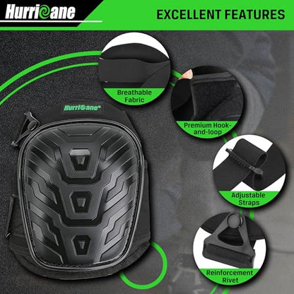 HURRICANE Professional Knee Pads for Men & Women-Heavy Duty Gel & Foam Cushion with Adjustable Straps, Non-Slip Work Knee Pads for Construction, Flooring, Gardening, Welding, Plumbers & Electricians