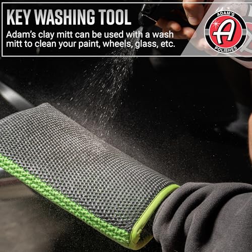 Adam's Polishes Clay Mitt - Medium Grade Clay Bar Infused Mitt | Car Detailing Glove Quickly Removes Debris from Your Paint, Glass, Wheels, & More (Green - 1pk) - size: Green - 1pk