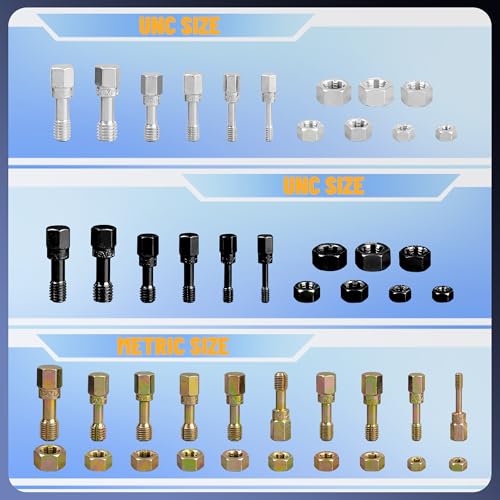 49PCS Thread Chaser Set, Thread Repair Thread Chaser Kit Metric SAE Bolt Restorer File Nut Rethreader Automotive Wheel Stud Spark Plug Engine Bolt Holeson Standard Screw Threading UNC UNF