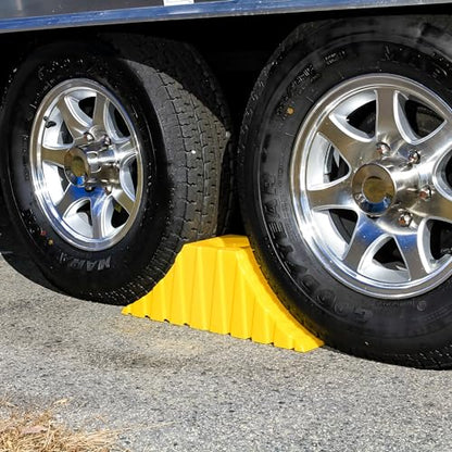 Camco Tandem Trailer Wheel Chock & Tongue Jack Stand - Heavy Duty Trailer Wheel Chock - Durable Polymer Construction w/UV Inhibitors - Use w/Tires Up to 26-inches - 400 lb Max Tongue Weight - 44435 - size: Tandem