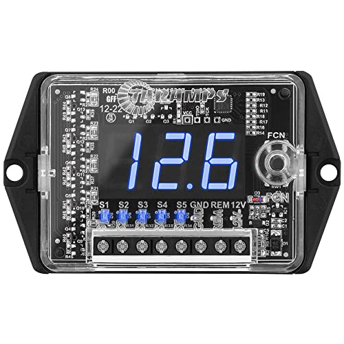 TARAMPS VTS5.1 Automotive Digital Voltmeter and Sequencer VTS 5.1 Blue LED Automotive Car Audio 5 Sequencer Outputs SPL Mode Voltage Protection, Digital Display, Car Audio Monitor, Black