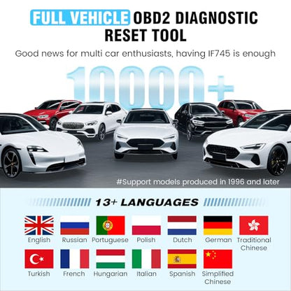 2026 BOSSCOMM IF745 Scanner Diagnostic Tool, Check Engine Code Reader with 6 Resets, ABS Bleeder/Oil/EPB/SAS/Throttle/Battery, Scanner Diagnostic Tool for Vehicles, Lifetime Free Update, Auto VIN