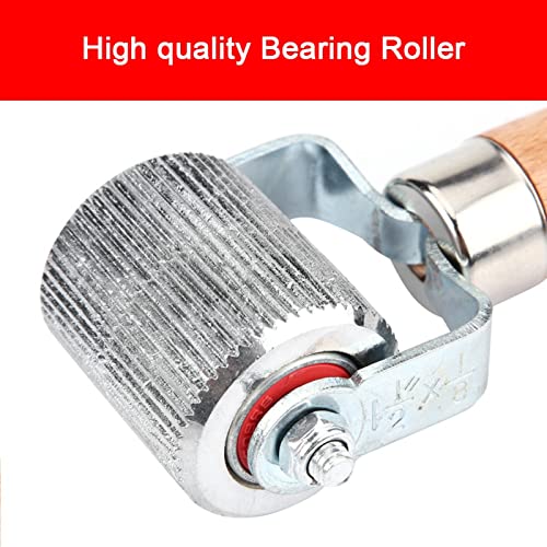 Patch Tire Repair Car Wheel Wooden Handle Tire Patch Repair Tool with Ball Bearing Roller for Efficient Repairs (L) - size: L