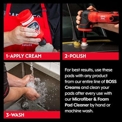 Griot's Garage BOSS Microfiber Fast Cutting Pads for Car Detailing, Polishing and Maximum Paint Correction, Orbital Polisher Buffing Pads, 1”, Set of 6 - size: 1 Inch Pads (Set of 6)
