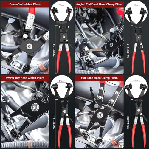 Hose Clamp Pliers Set, 38 Pcs Hose Clamp Kit with Electrical Connector Disconnect Pliers & Terminal Pin Removal Tool, Automotive Radiator Coolant System Repair Tool Set for Car Mechanic DIYer - color: 38 Pcs