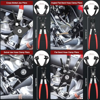 Hose Clamp Pliers Set, 38 Pcs Hose Clamp Kit with Electrical Connector Disconnect Pliers & Terminal Pin Removal Tool, Automotive Radiator Coolant System Repair Tool Set for Car Mechanic DIYer - color: 38 Pcs