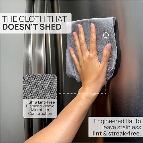 Claro Stainless Steel Cleaning Cloth 8-Pack – Clean Appliances, Fridge Sinks with Just Water (No Chemicals) | Streak-Free, Spot-Free, Scratch-Free Microfiber | Restores Factory Shine, Home Commercial - style: Stainless Steel Cleaning Pack