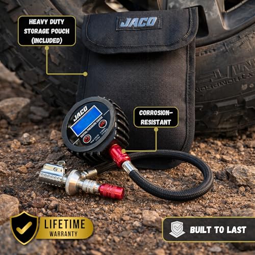 JACO Lightning RX4 Digital Tire Deflator with Gauge | Rapid Quick-Connect Off Road 4x4 Air Down Tool