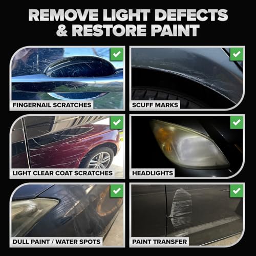 Carfidant Black Scratch and Swirl Remover - Car Scratch Remover for Vehicles Paint - Polishing Compound for Cars with Pad - Cutting Compound Paint Restorer - style: Black Scratch Remover Kit with Towel