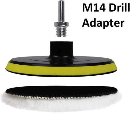 IPELY 6 Pcs 7 Inch Wool Polishing Buffing Pad Polishing Buffing Wheel for Drill Buffer Attachment with M14 Drill Adapter - size: 6 Pcs 7 Inch