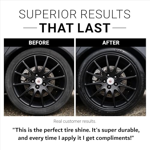 CAR GUYS Tire Shine Spray - The Perfect Deep Black Shine - Long Lasting Car Tire Dressing - No Sling & Dry to Touch - 18 Oz Kit with Applicator - size: 18 Oz Kit (W/ Applicator)