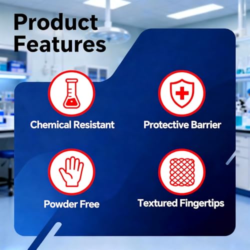 GTT Nitrile Exam Gloves, 5Mil, 100 Count, Powder-Free, Disposable Gloves | GTT 100pcs Disposable nitrile gloves for Medical Care, First Aid, Cleaning, Food Prep, Tattoo, Cooking, Purple Large - size: Large